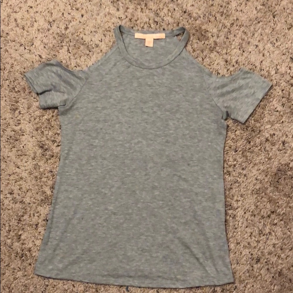 Grey off the shoulder tee